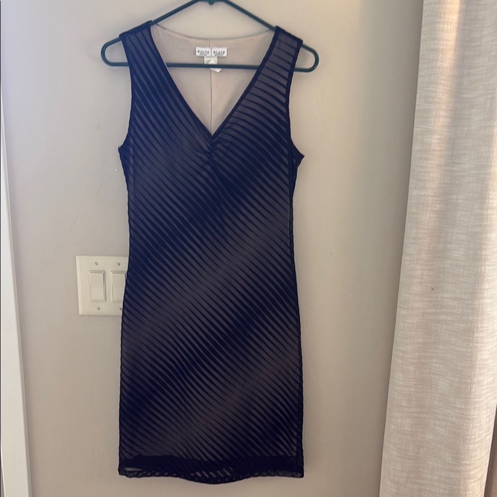 White House Black Market Blue Sheath Dress V-Neck Sleeveless